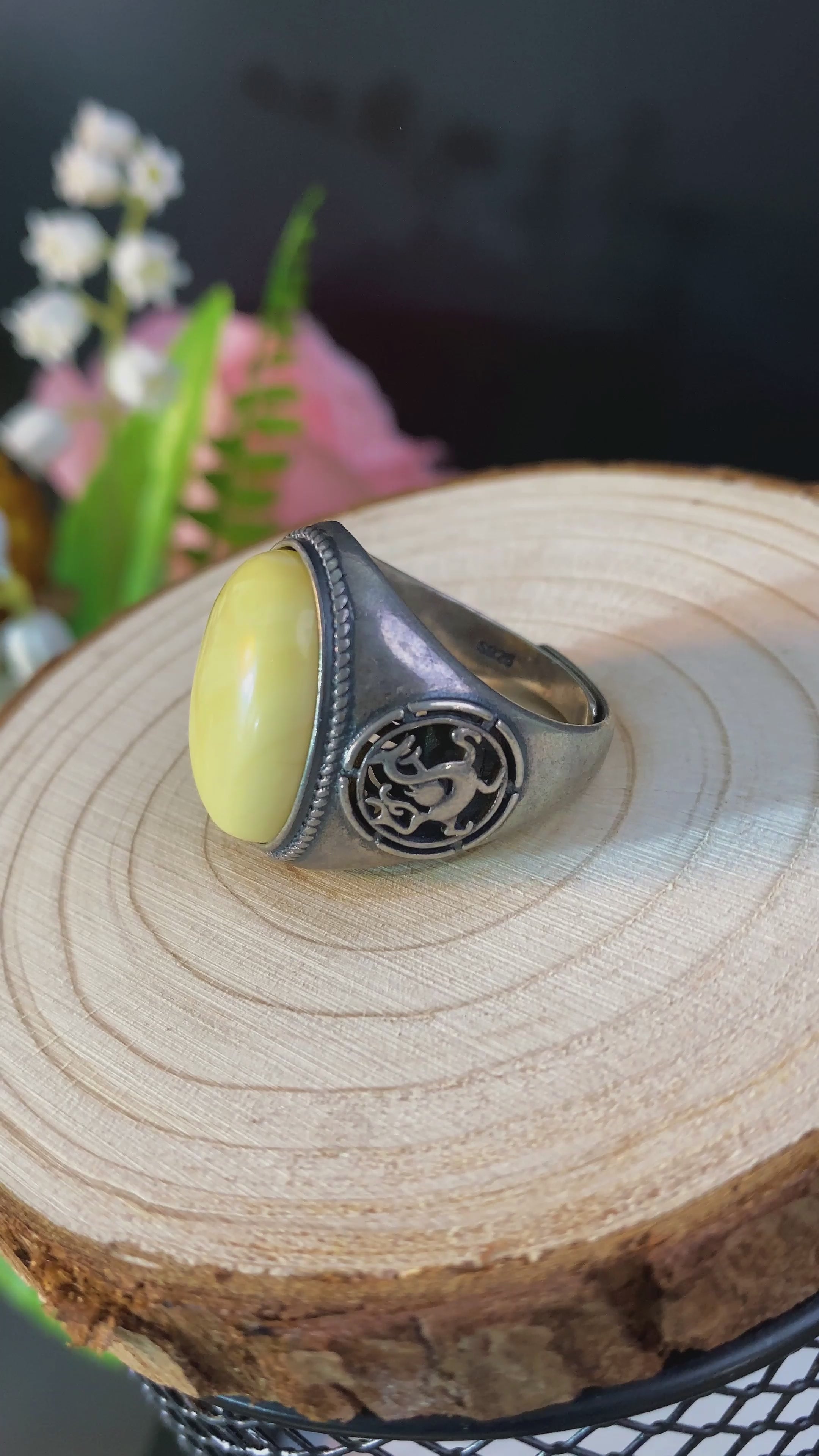 S925 AMBER RING #1400010