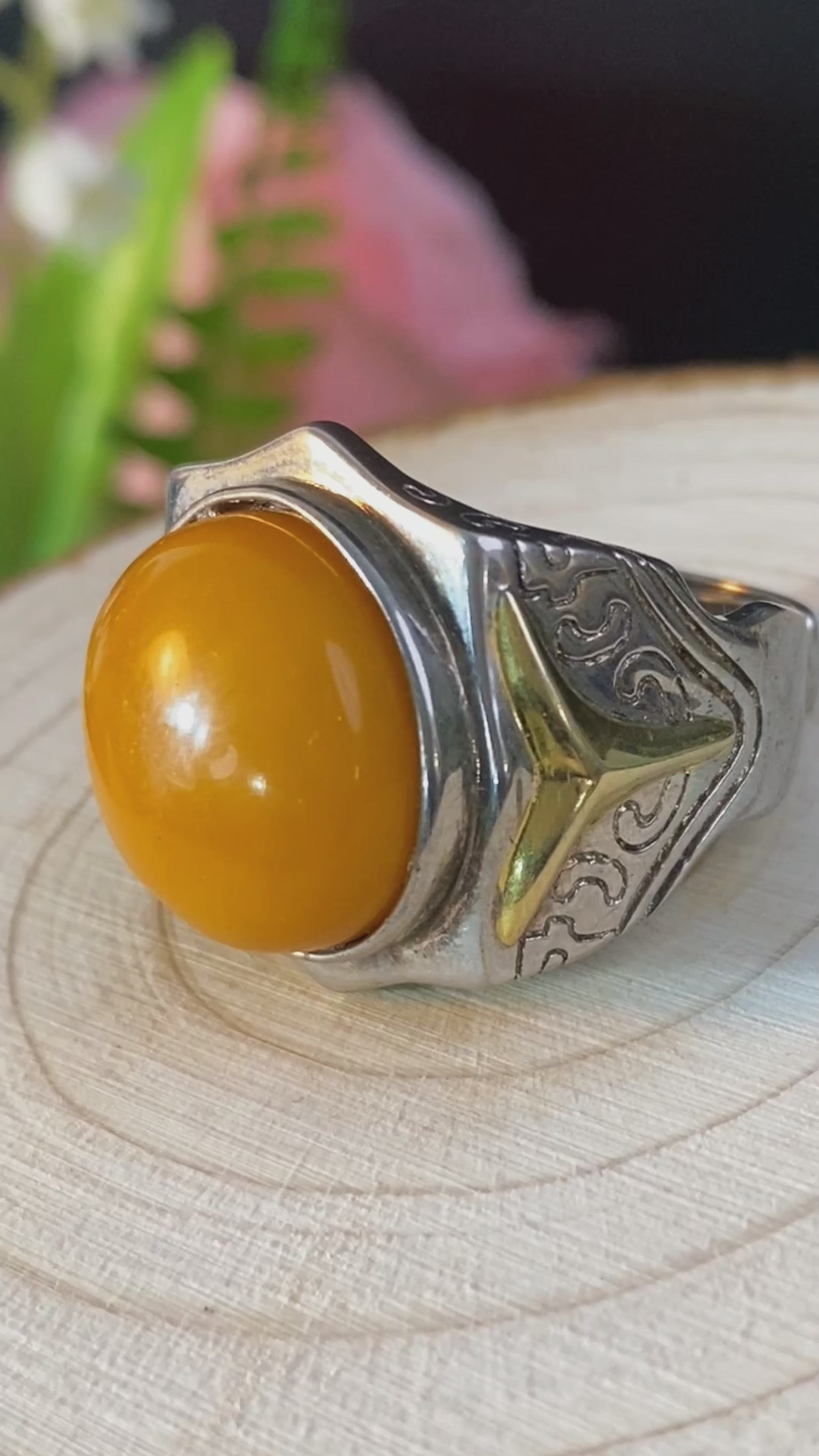 S925 AMBER RING #1400006