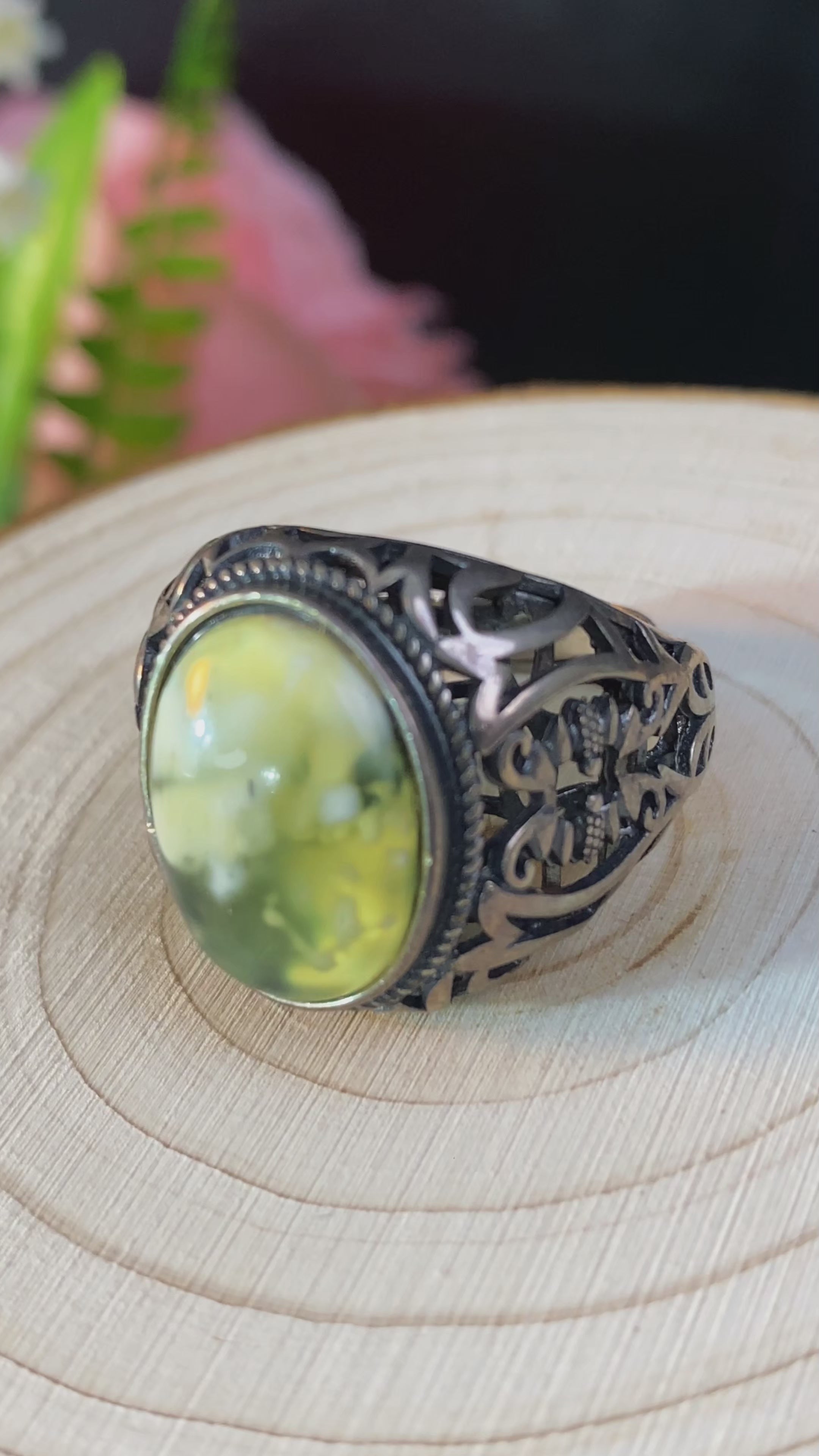 S925 AMBER RING #1400004