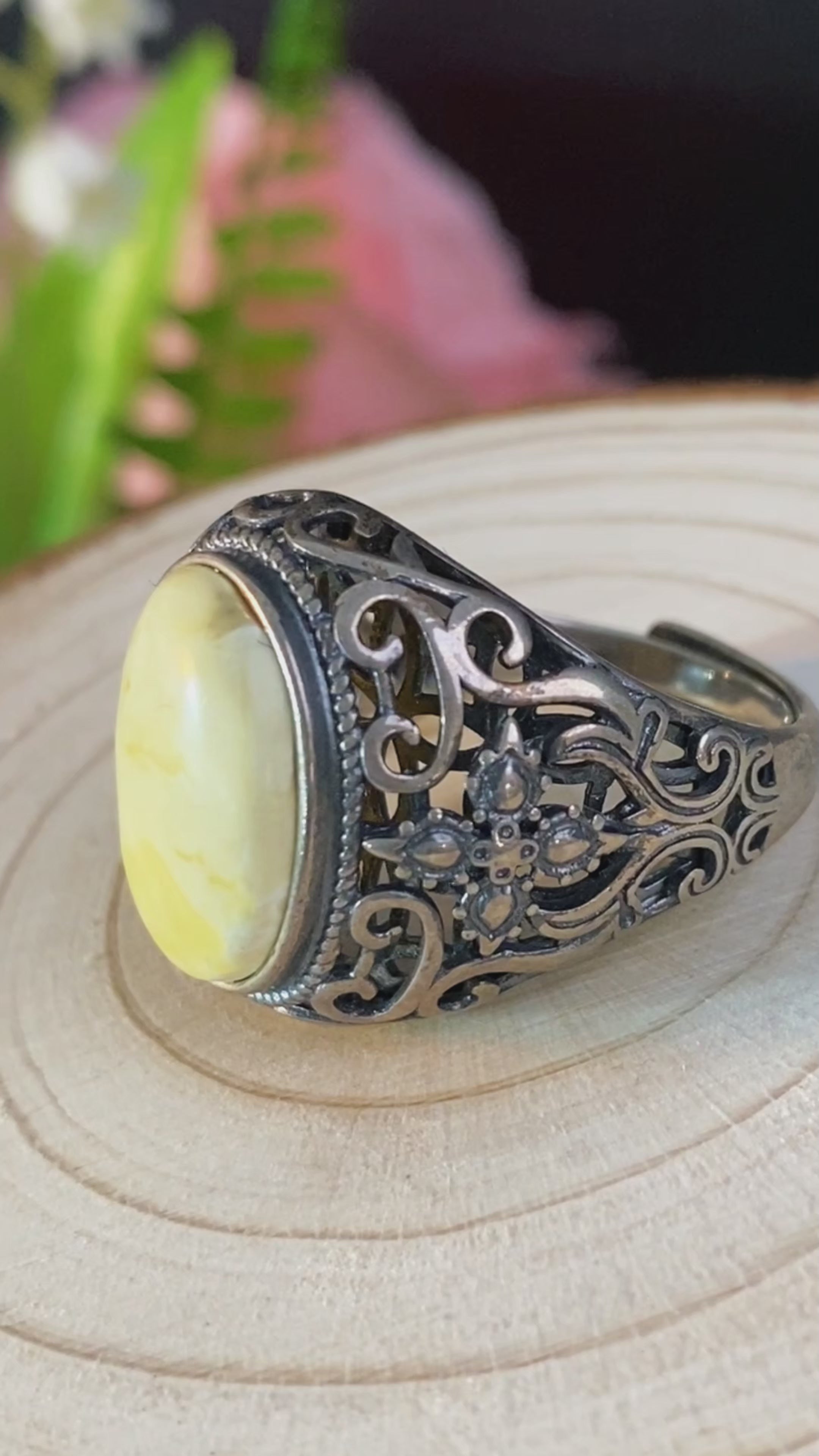 S925 AMBER RING #1400001