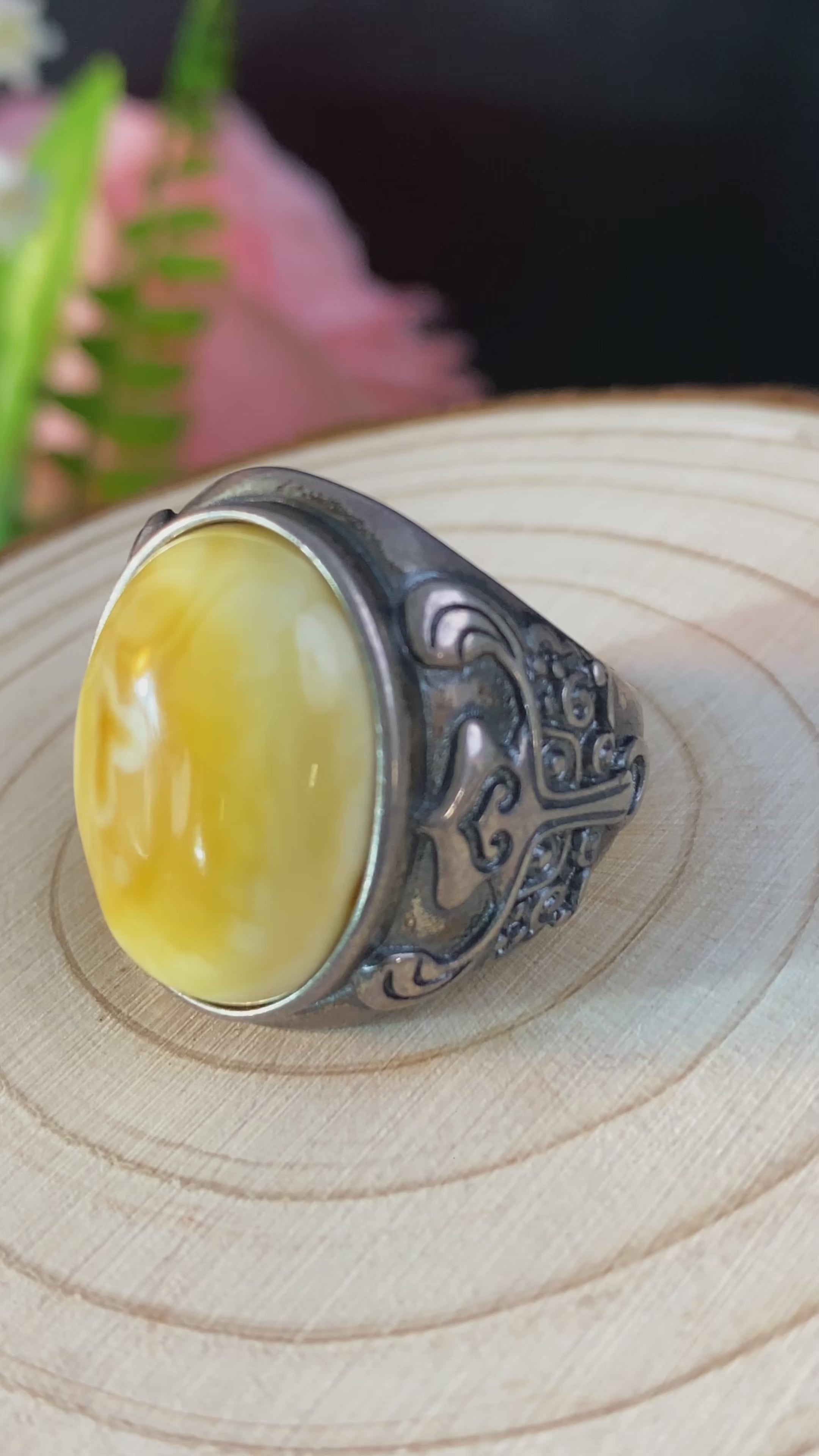 S925 AMBER RING #1400009
