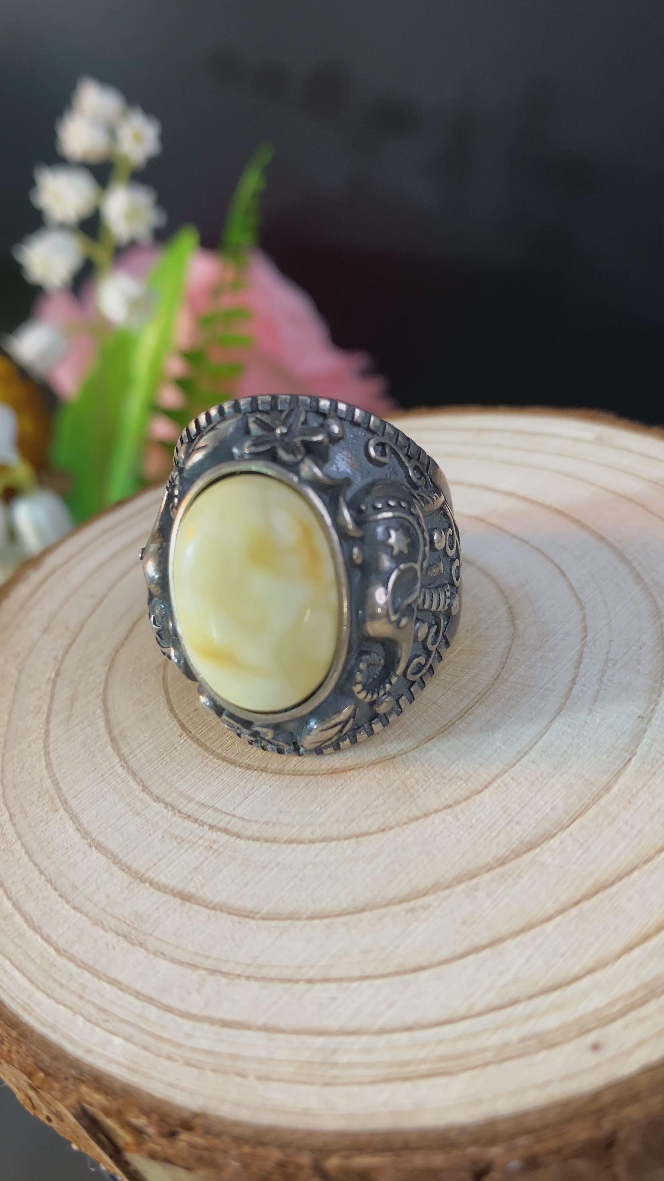 S925 AMBER RING #1400014