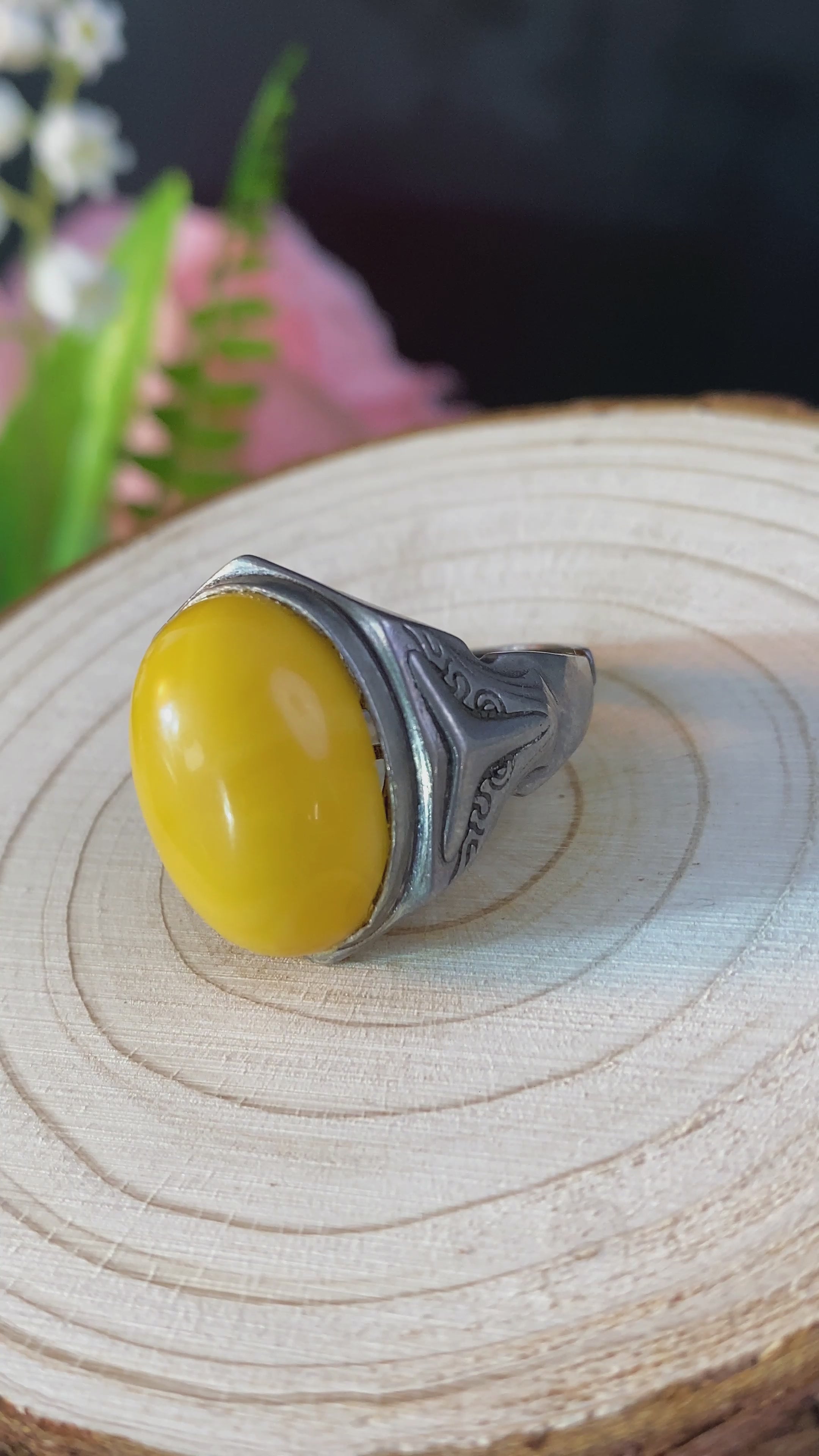 S925 AMBER RING #1300006