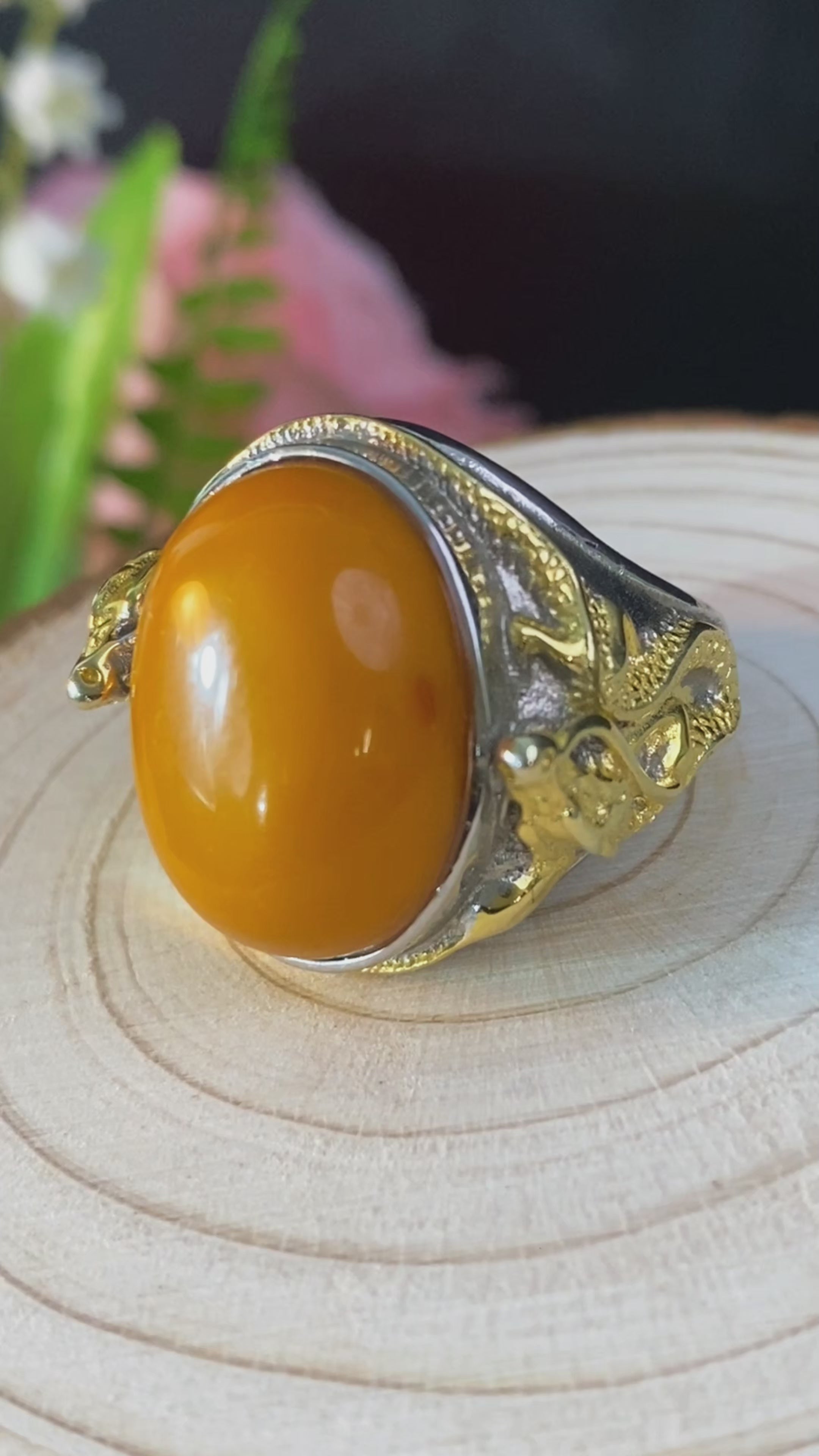 S925 AMBER RING #1400013