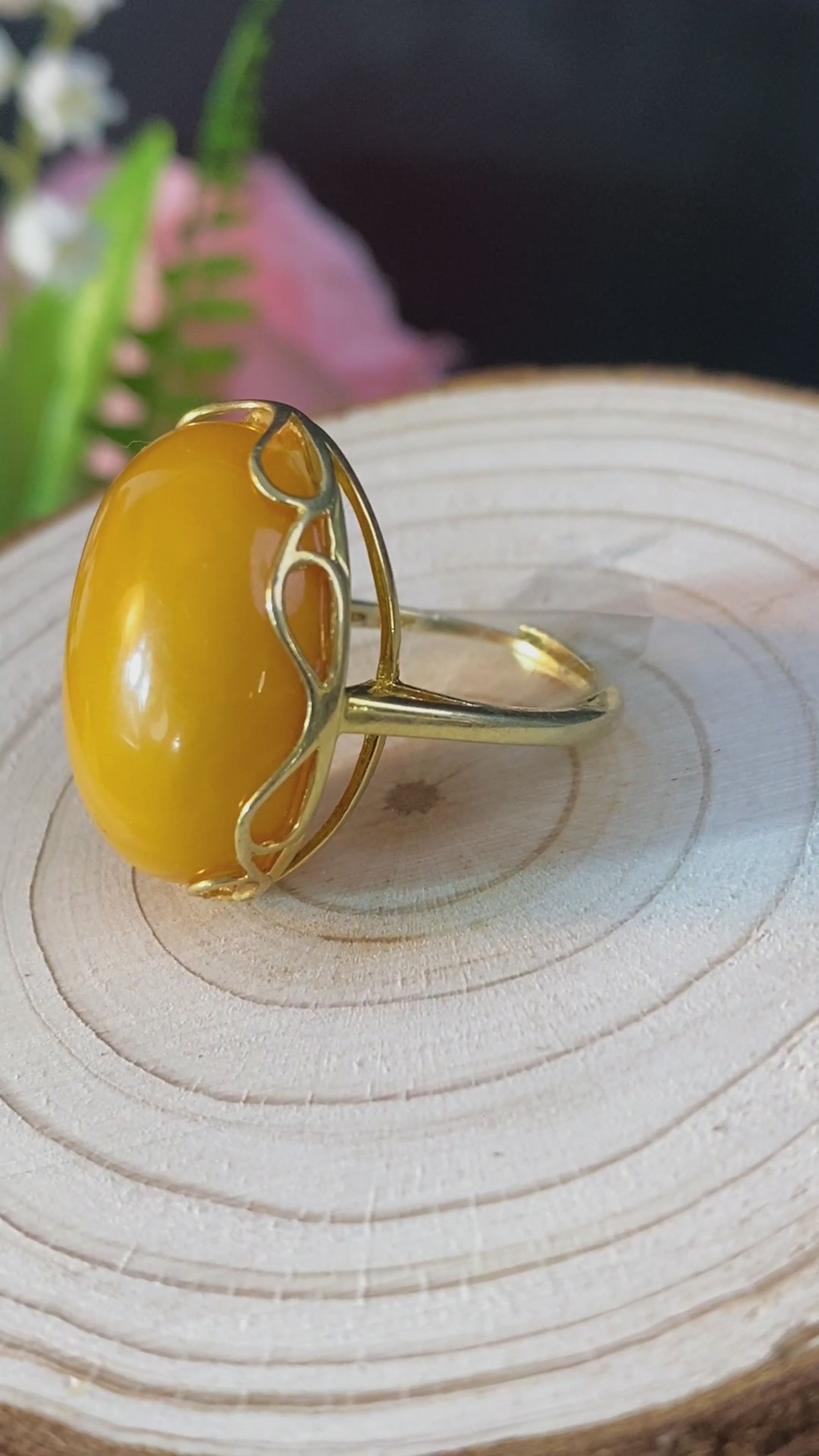 S925 AMBER RING #1300011