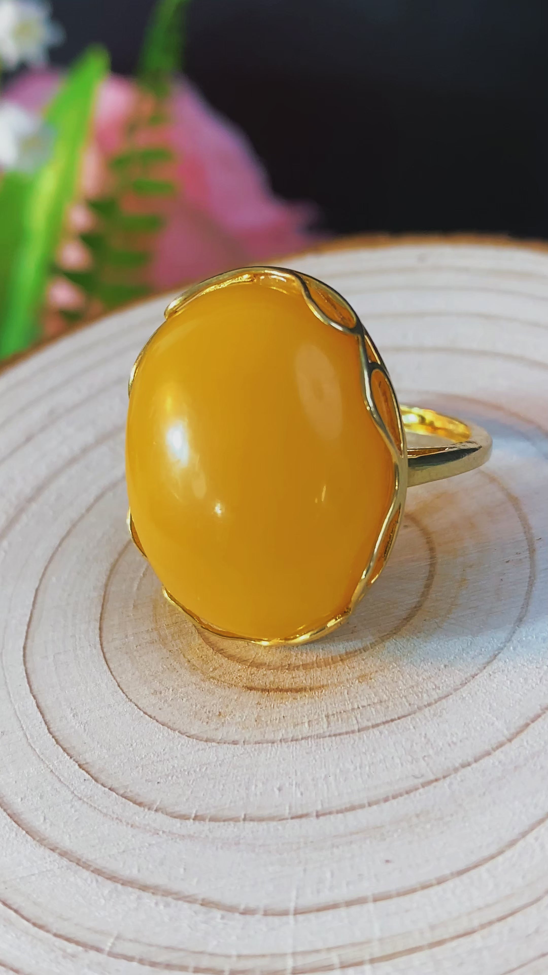 S925 AMBER RING #1300004