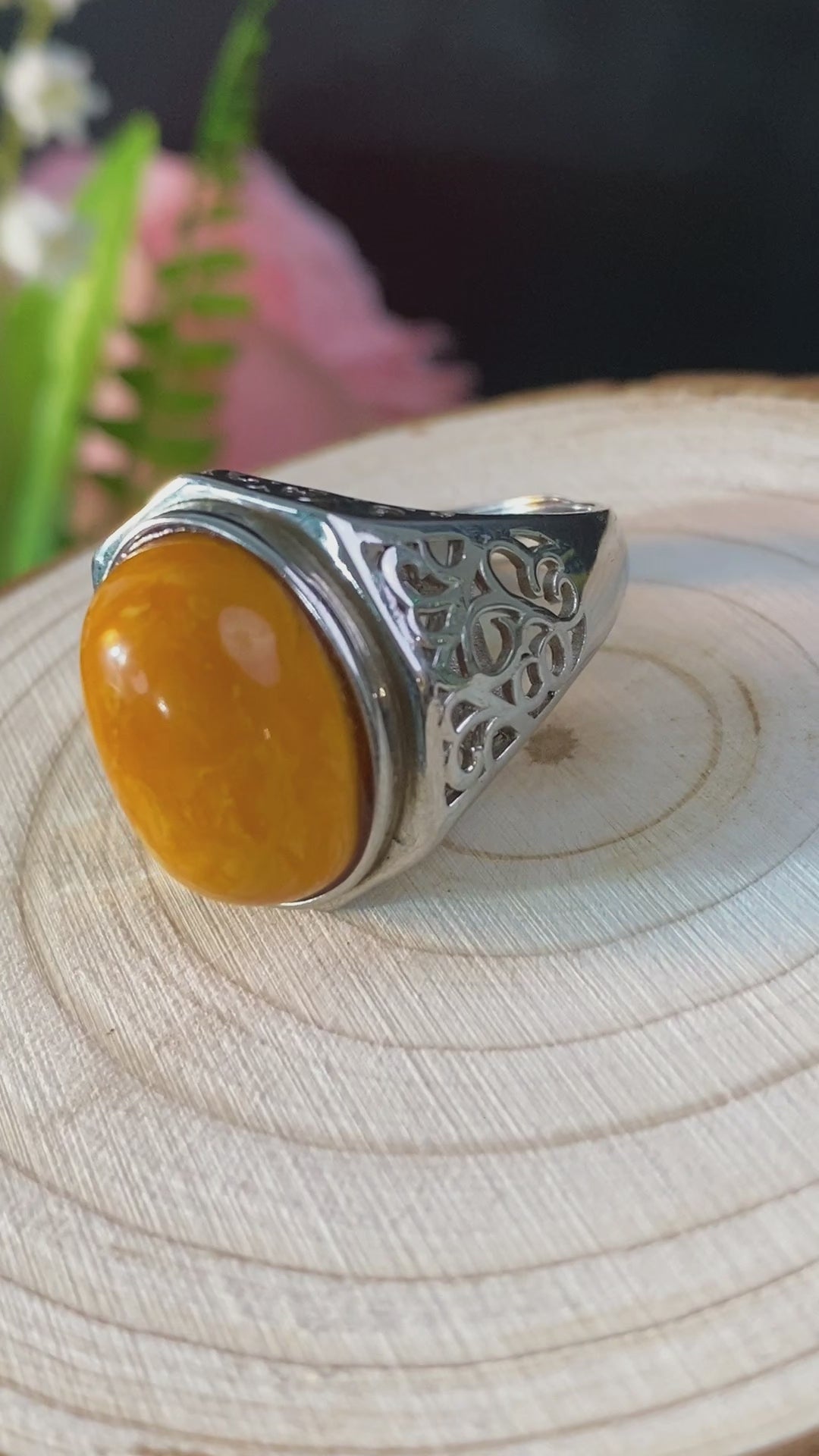 S925 AMBER RING #1300008