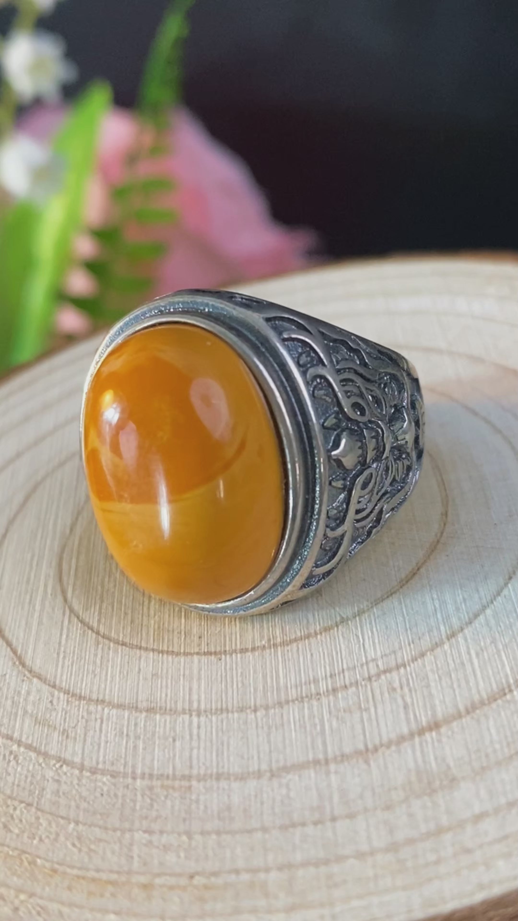 S925 AMBER RING #1300009
