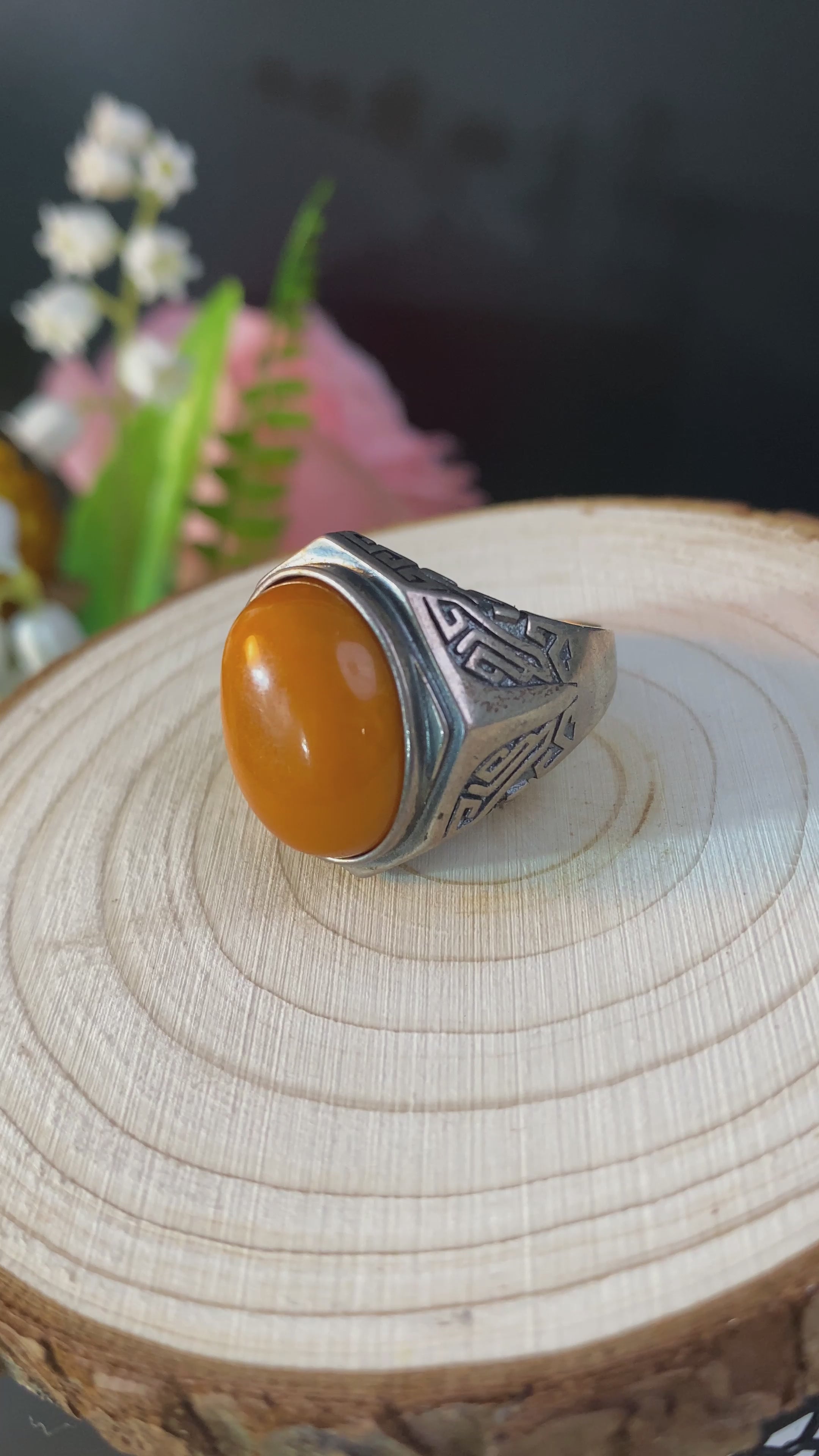 S925 AMBER RING #1300002