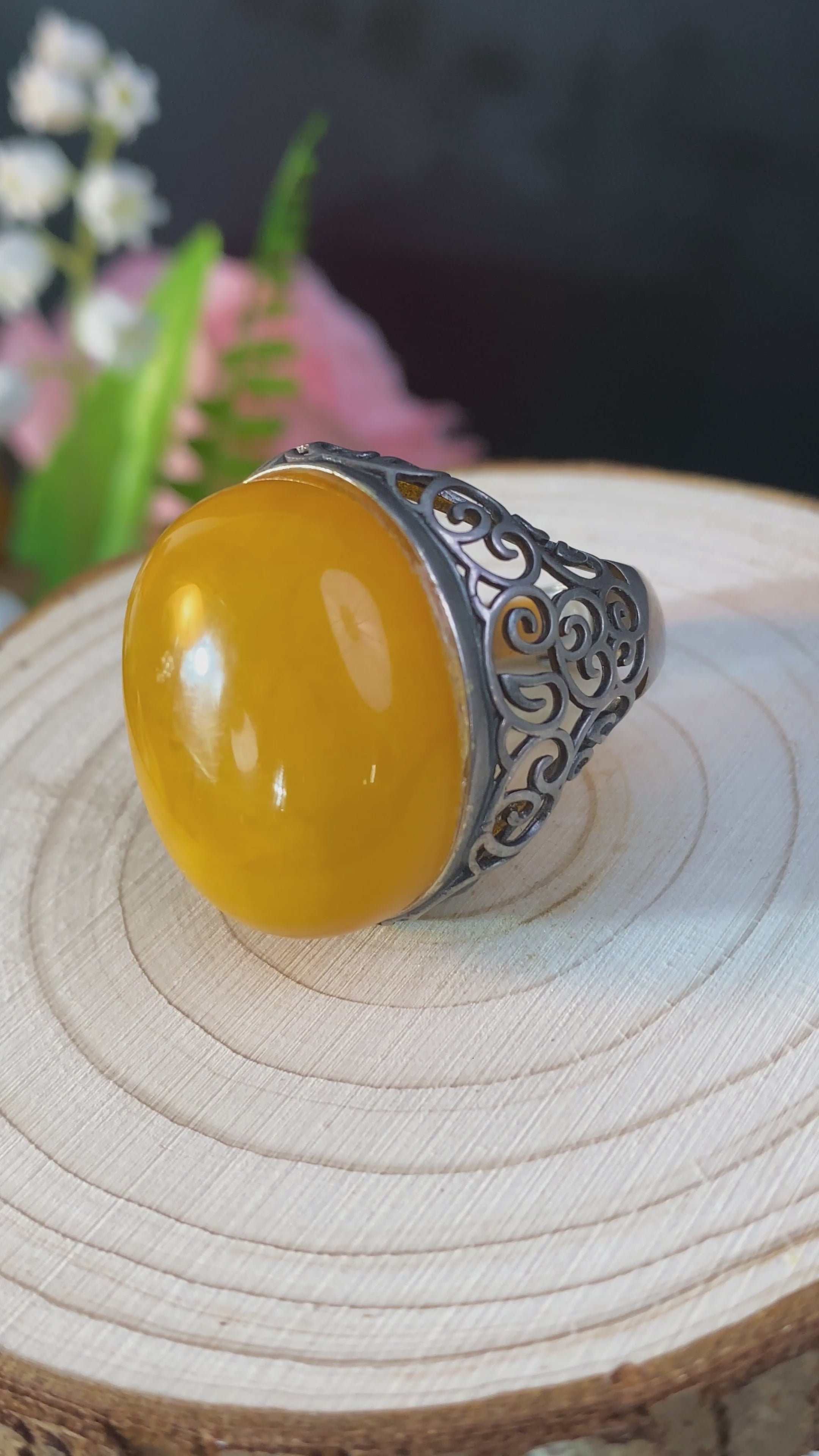 S925 AMBER RING #1400015