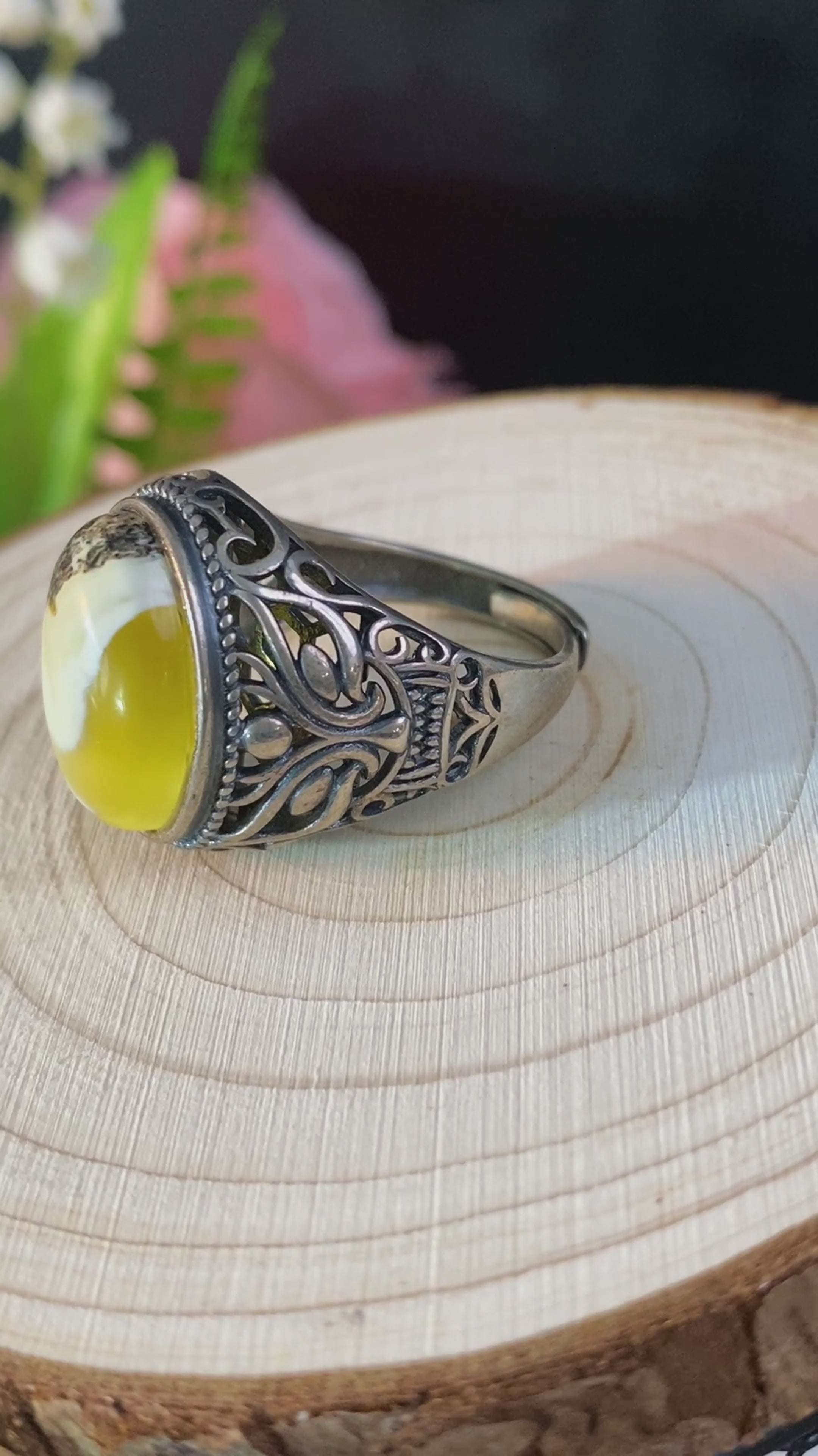 S925 AMBER RING #1400007