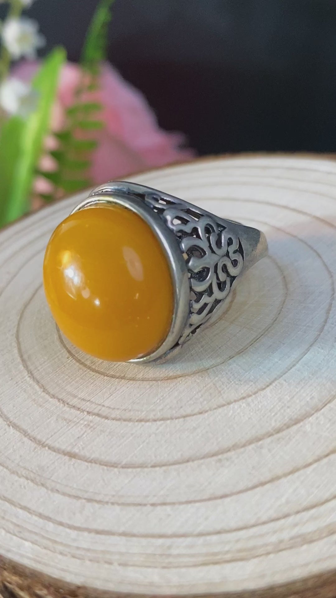 S925 AMBER RING #1300003