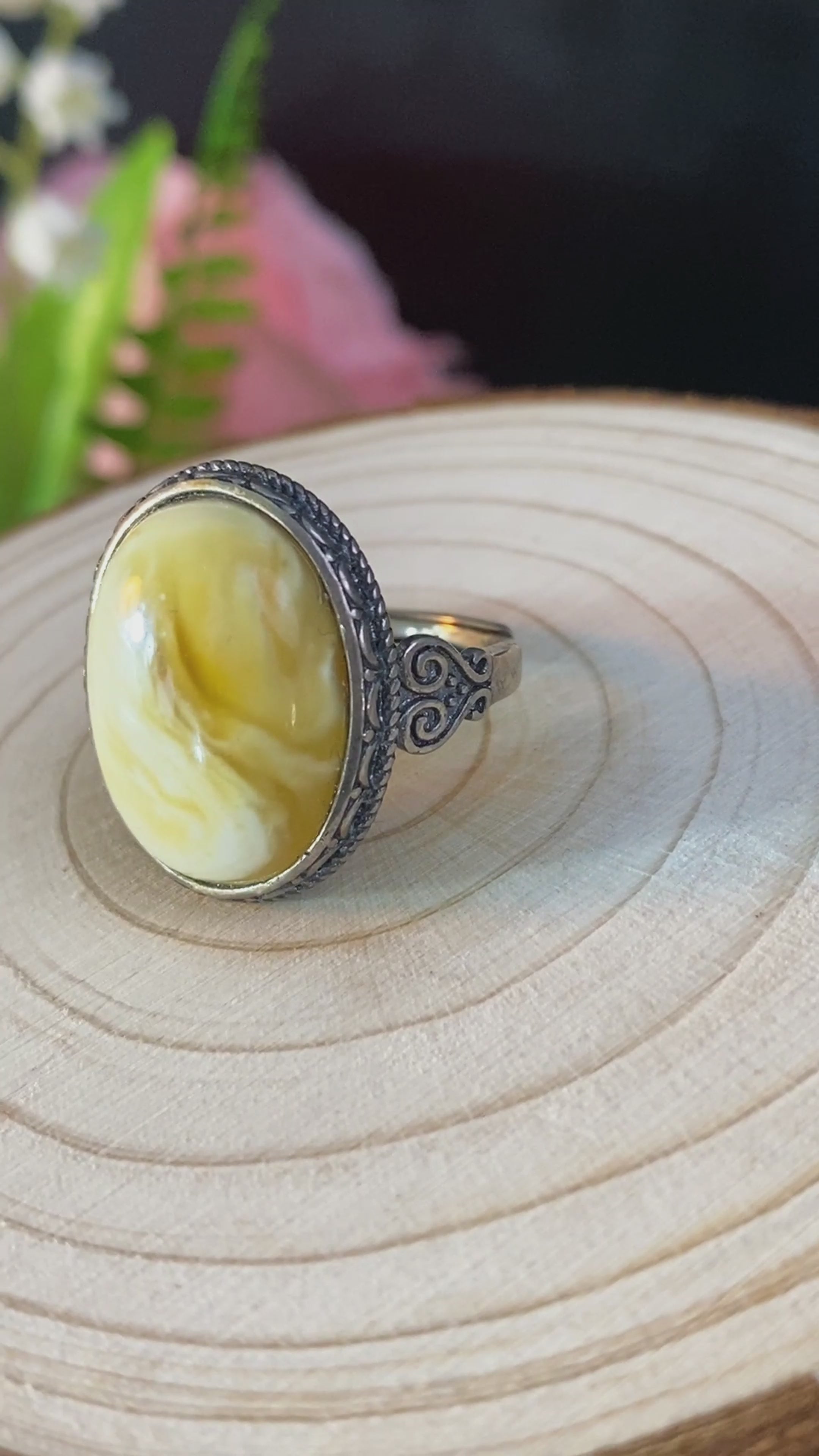 S925 AMBER RING #1300010